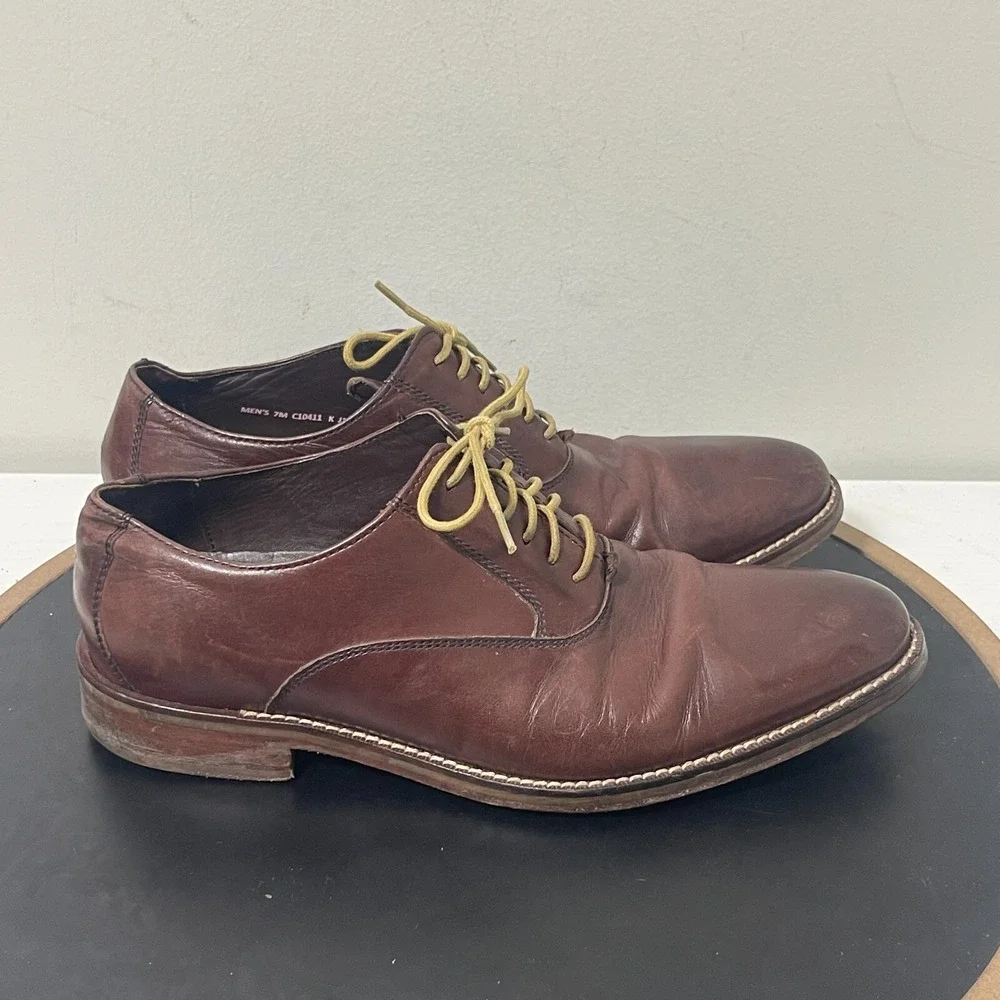 Cole Haan Oxford Shoes Men 7.5M Brown Leather Lace-Up Dress‎ Business Casual